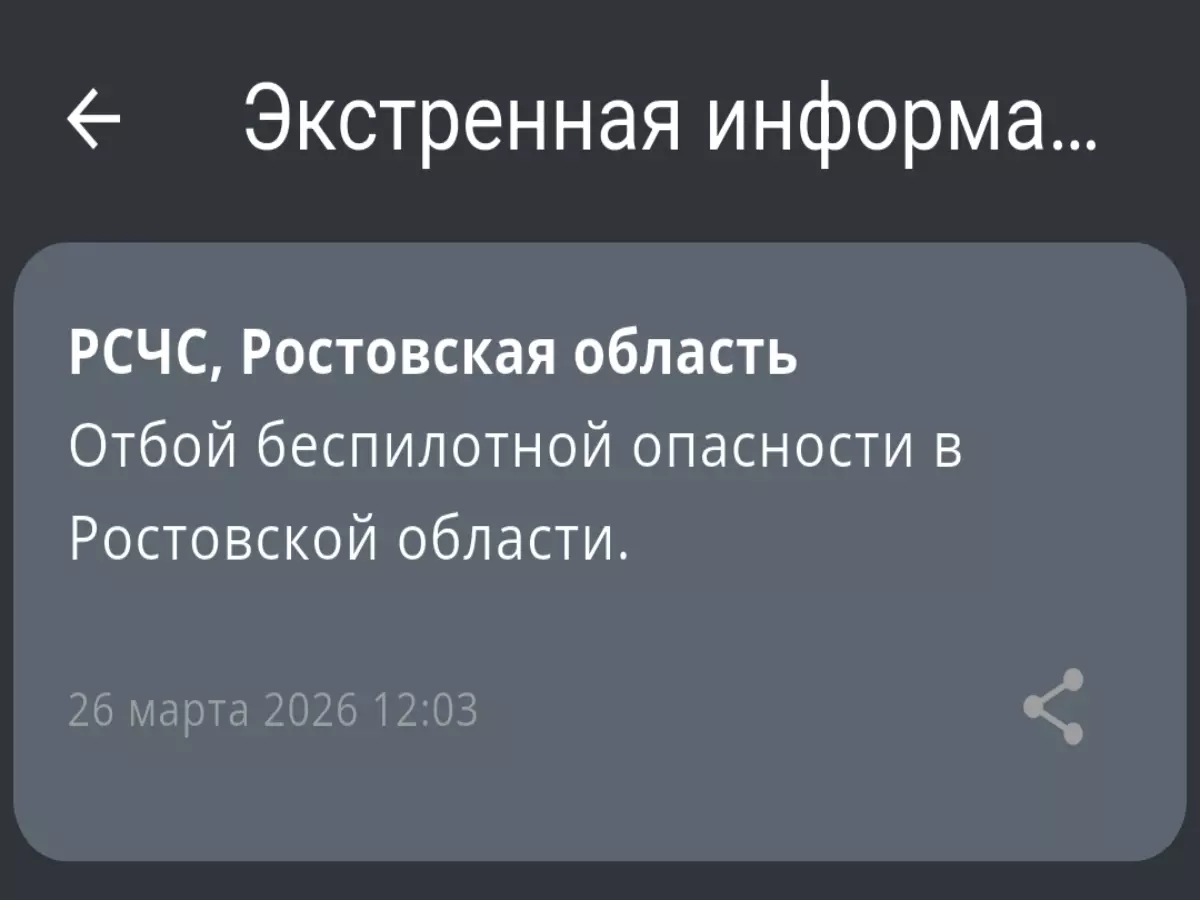 В Ростовской области сняли режим беспилотной опасности днем 26 марта
