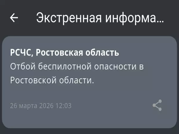 Фото к материалу: В Ростовской области сняли режим беспилотной опасности днем 26 марта