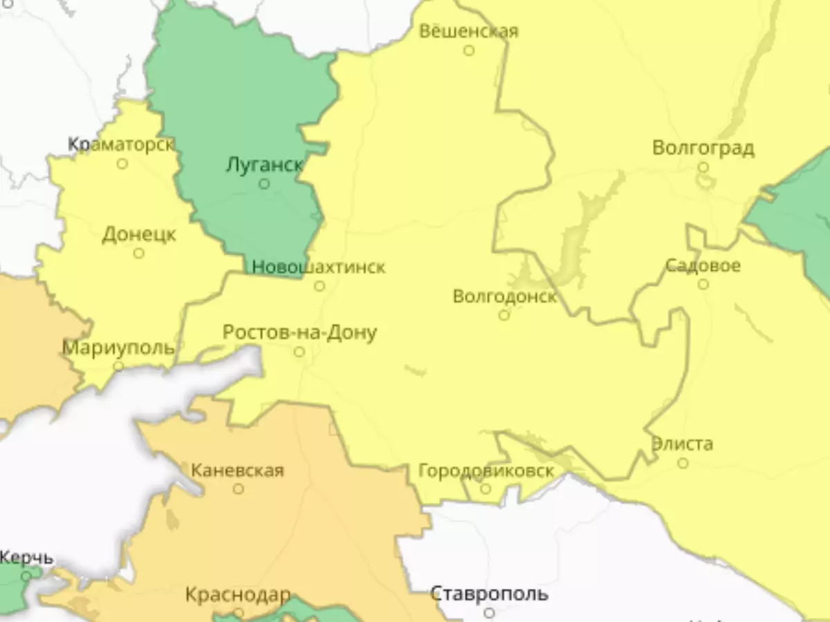 В Ростовской области до 18 апреля действует желтый уровень погодной опасности