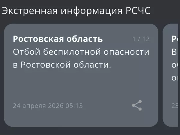 Фото к материалу: В Ростовской области дали отбой беспилотной опасности