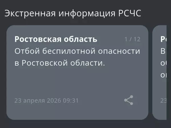 Фото к материалу: В Ростовской области дали отбой беспилотной опасности