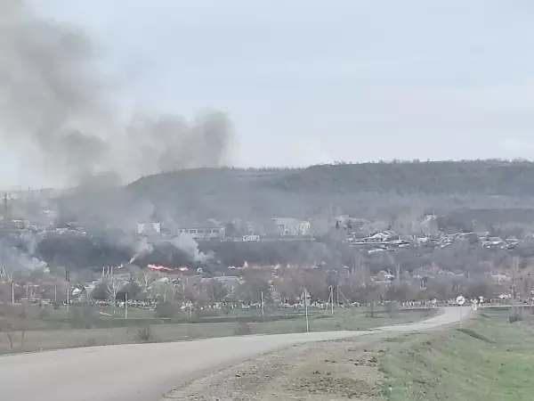 Фото к материалу: Крупный ландшафтный пожар потушили в поселке Ростовской области