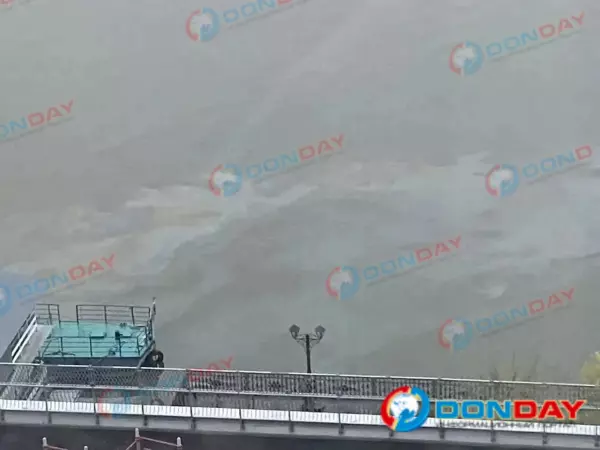 Фото к материалу: В Ростове уже четверо суток масляное пятно растекается по реке Дон