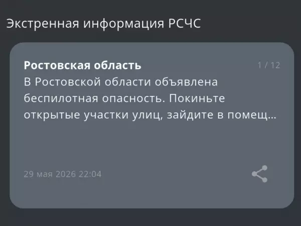 Фото к материалу: В Ростовской области объявлена беспилотная опасность вечером 29 мая