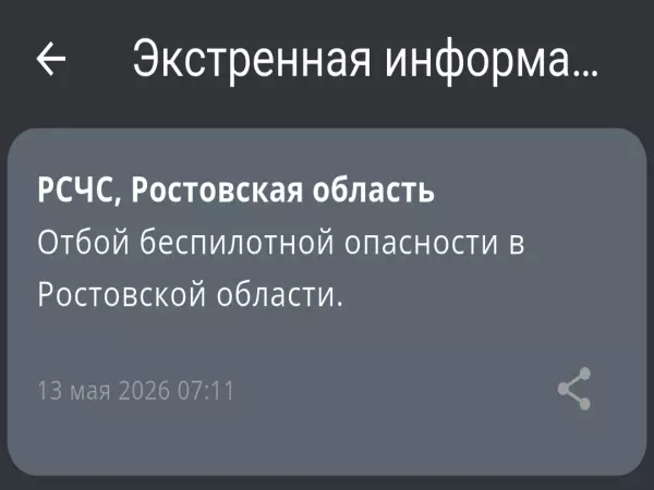 Фото к материалу: В Ростовской области дали отбой опасности по БПЛА утром 13 мая