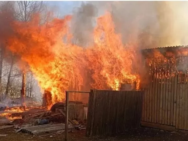 Фото к материалу: В Аксайском районе сгорела хозпостройка