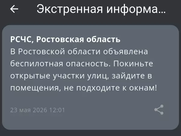 Фото к материалу: В Ростовской области 23 мая объявили беспилотную опасность