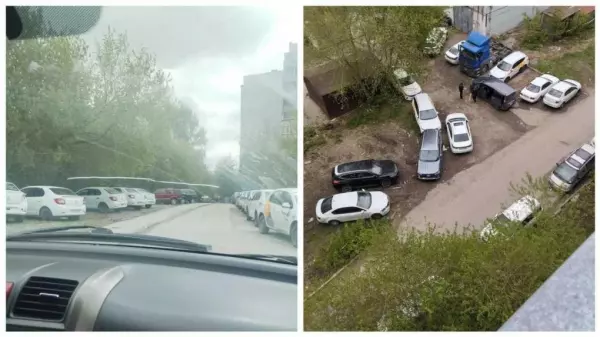 Фото к материалу: «Это беспредел, приткнуться некуда»: машины такси оставили без парковки двор в Новосибирске в МЖК
