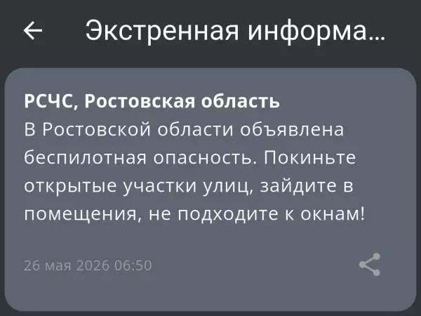 Фото к материалу: В день выпускных в Ростовской области объявили беспилотную опасность