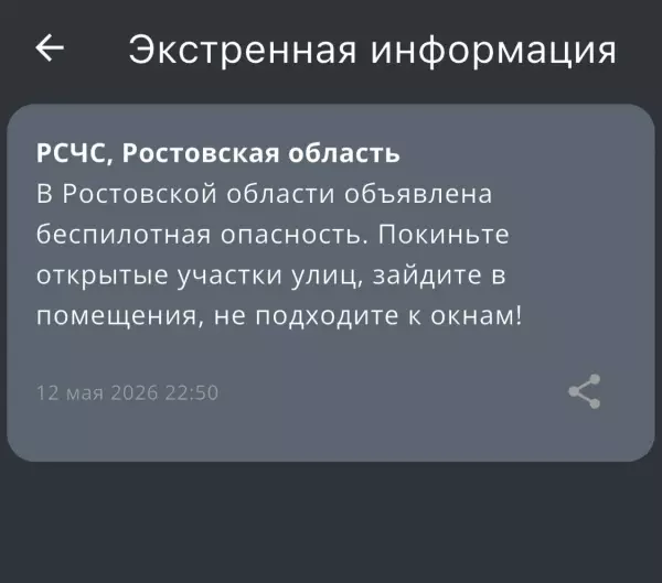 Фото к материалу: В Ростовской области объявили  беспилотную опасность ночью 12 мая