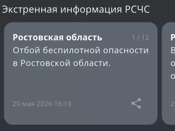 Фото к материалу: В Ростовской области днем 20 мая сняли режим беспилотной опасности