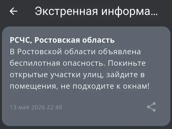 Фото к материалу: В Ростовской области объявлена беспилотная опасность вечером 13 мая
